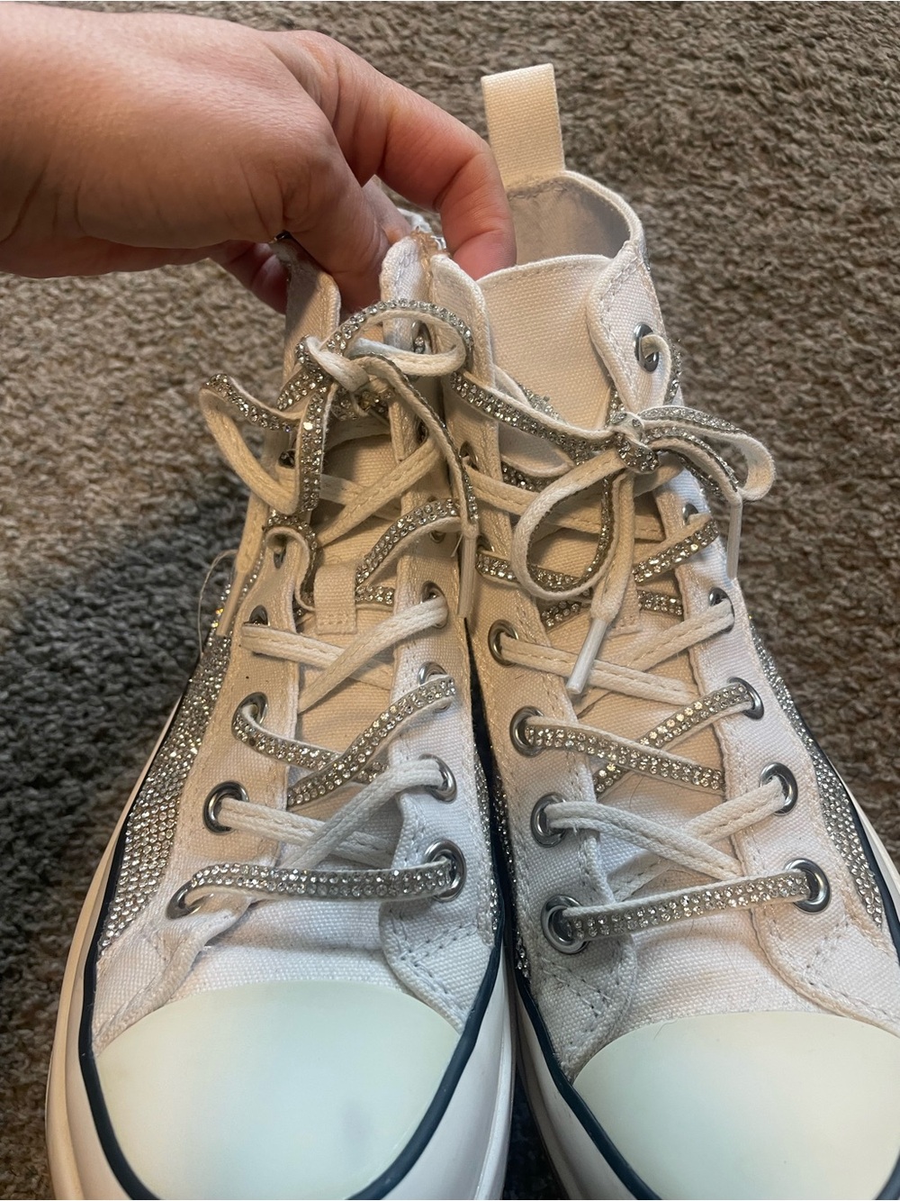 Steve Madden rhinestone diamond converse style shoes - Picture 5 of 14